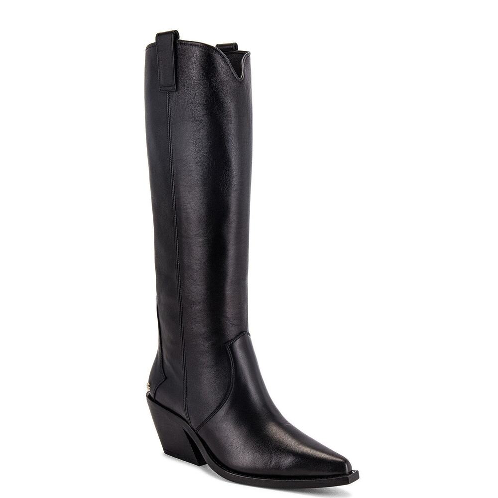 ANINE BING Tall Tania Leather Boots - 39 Black - Picture 2 of 5